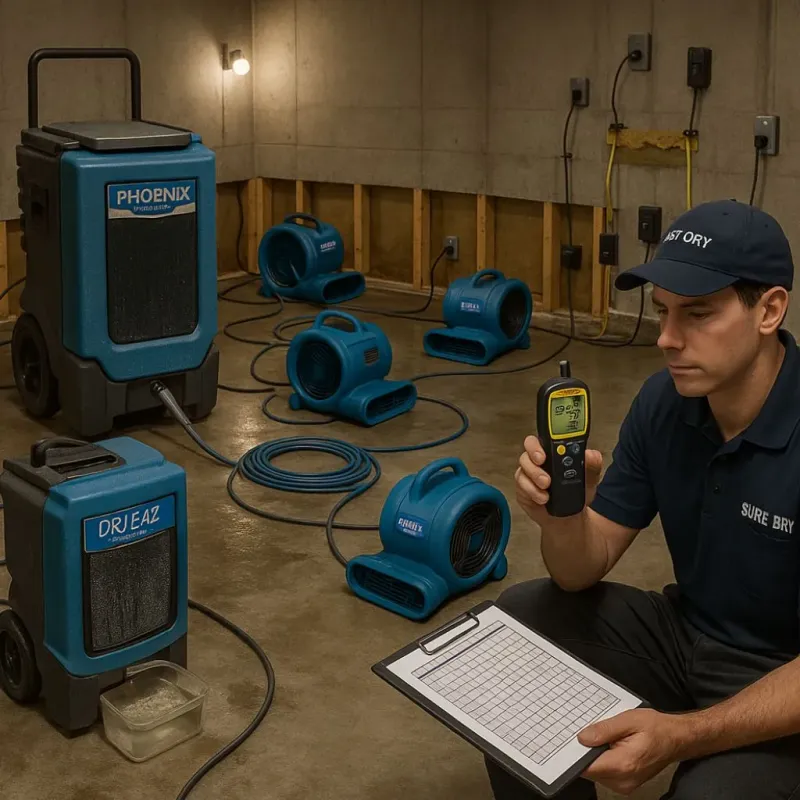 Structural Drying and Dehumidification process in Ramona, CA
